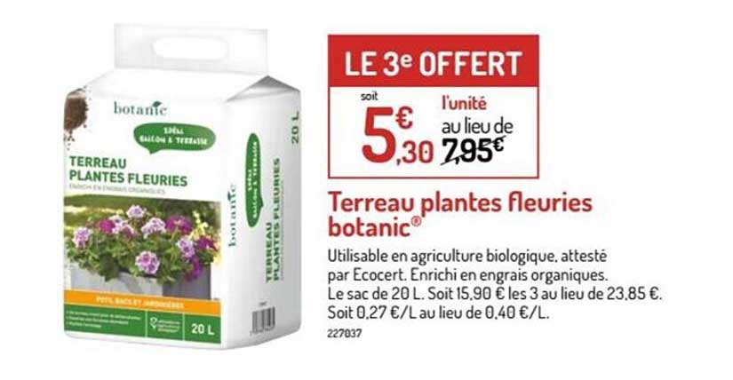 terreau plantes fleuries botanic