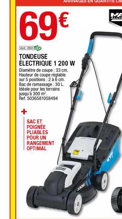 tondeuse électrique 1200 w mac allister