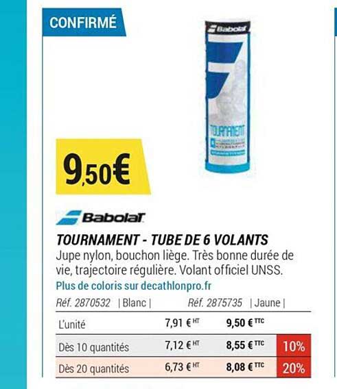 tournament - tube de 6 volants