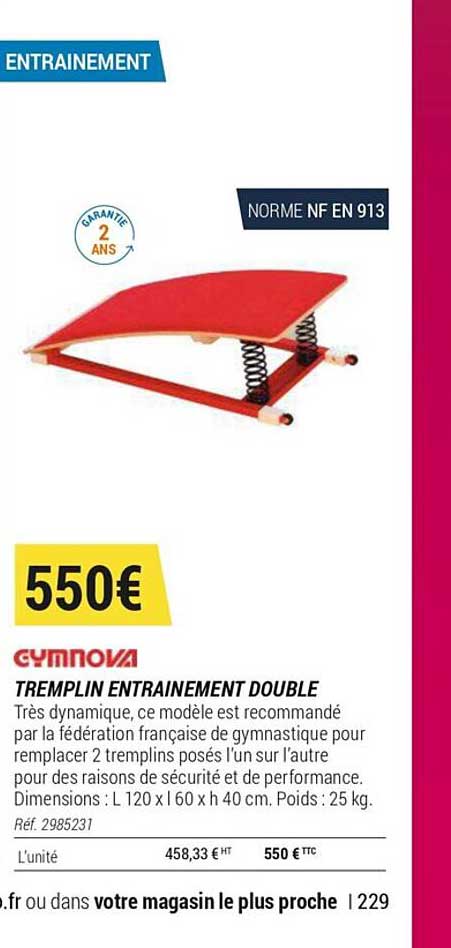tremplin entrainement double gymnova