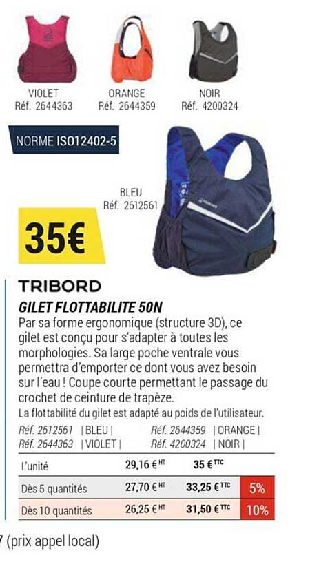Tribord Gilet Flottabilite 50N