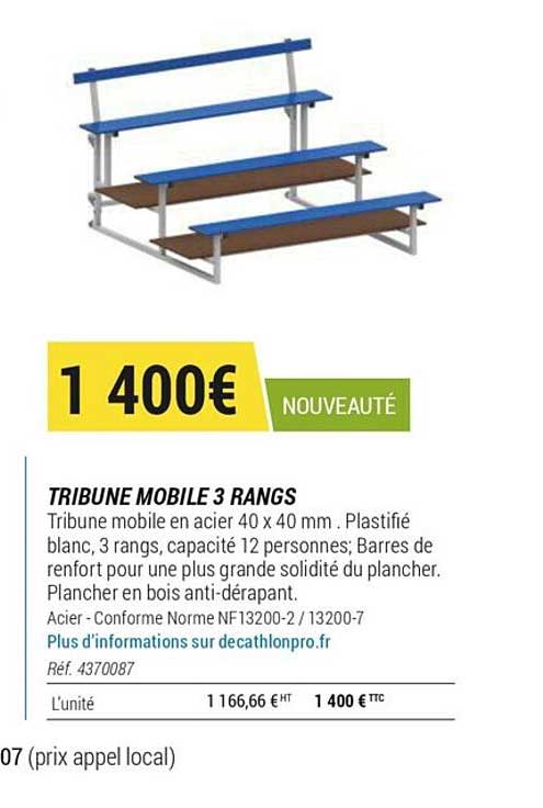 tribune mobile 3 rangs