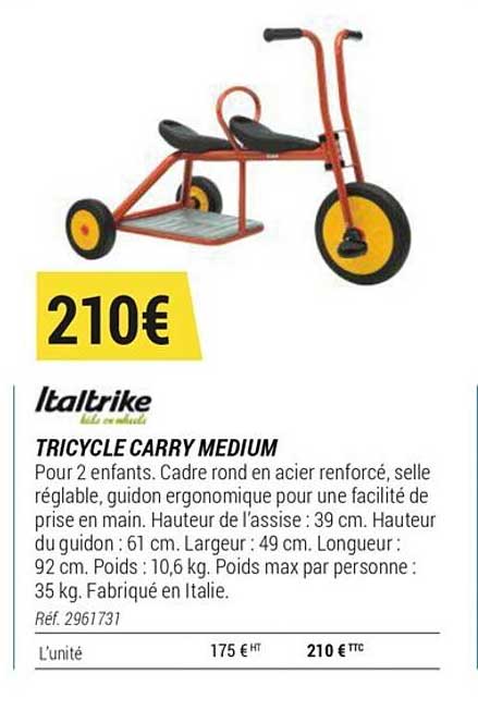 tricycle carry medium italtrike