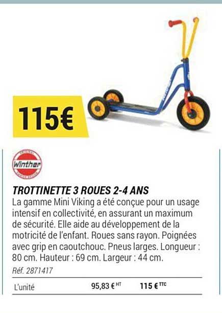 trottinette 3 roues 2-4 ans winther
