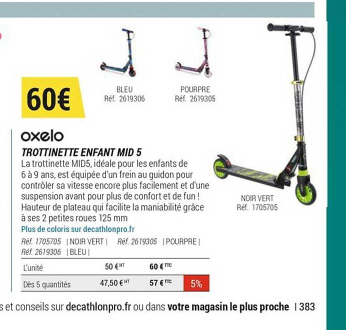 trottinette enfant mid 5 oxelo
