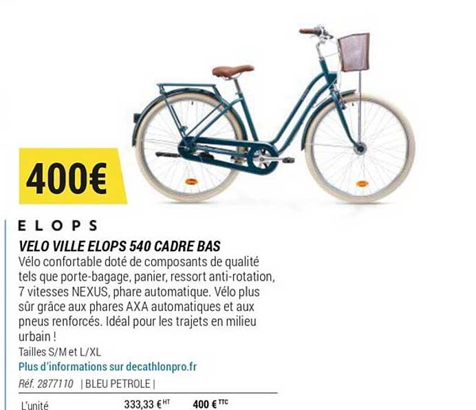 vélo ville elops 540 cadre bas