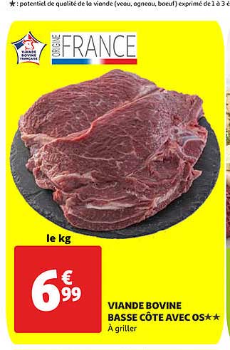 Viande Bovine : Basse Côte Avec Os