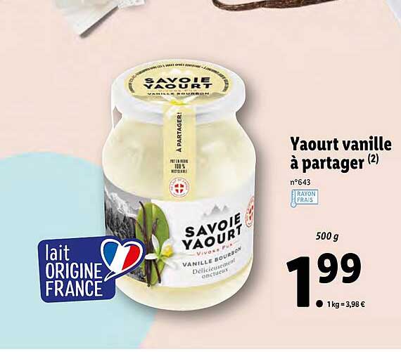 yaourt vanille a partager