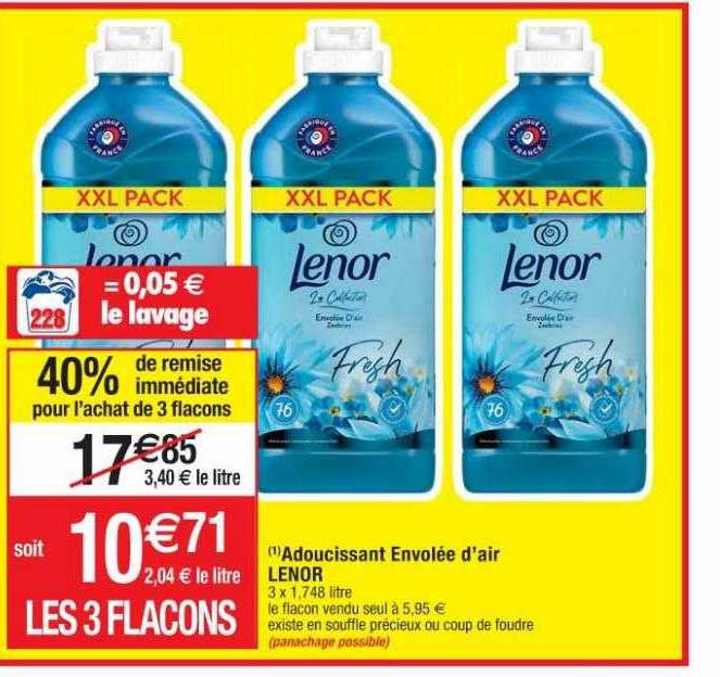 adoucissant envolée d'air lenor