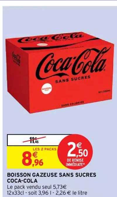 boisson gazeuse sans sucres coca-cola