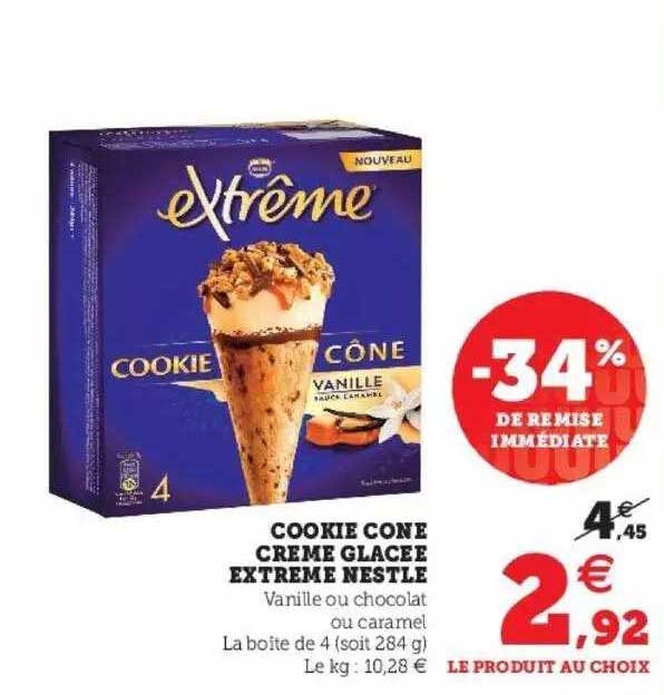 Cookie Cône Crème Glacée Extrême Nestlé