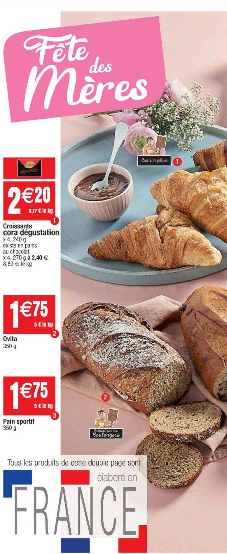 croissants cora dégustation, ovita, pain sportif