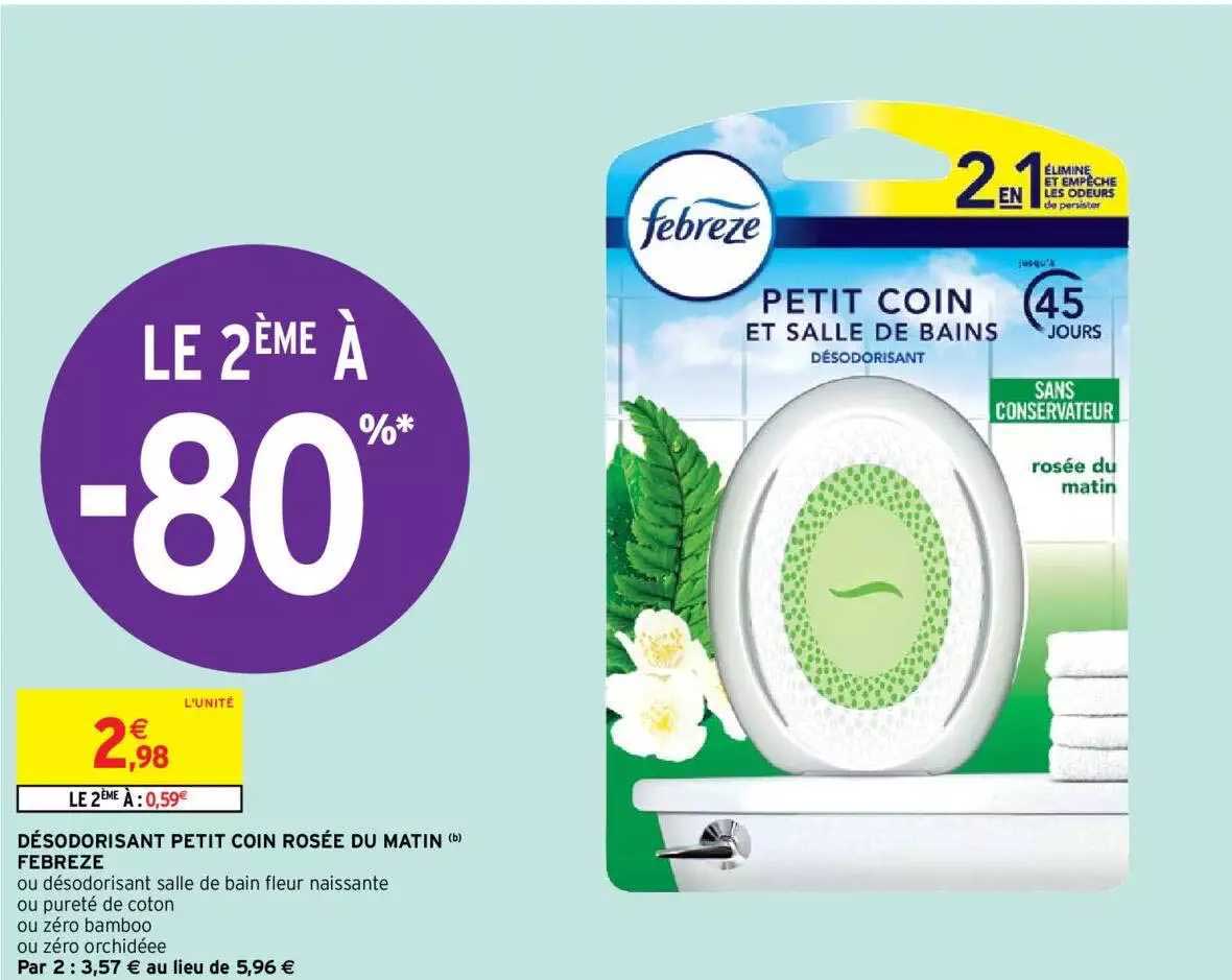 désodorisant petit coin rosée du matin febreze
