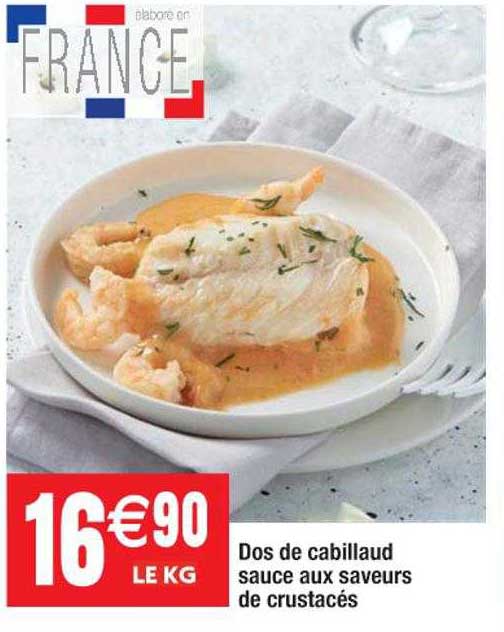 dos de cabillaud sauce aux saveurs de crustacés