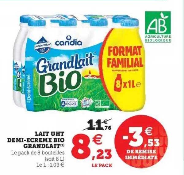 lait uht demi-écrémé bio grandlait