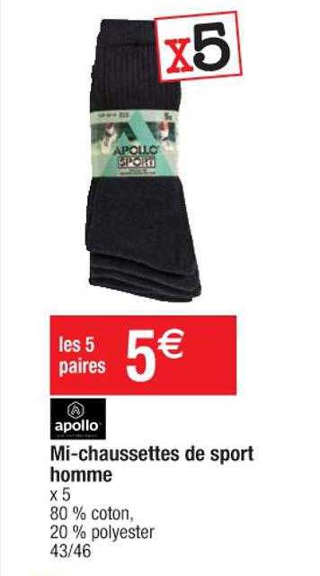 Mi-chaussettes De Sport Homme Apollo