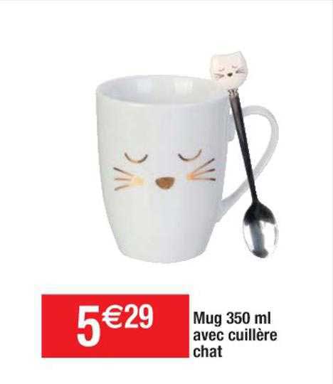 Mug 350 Ml Avec Cuillère Chat