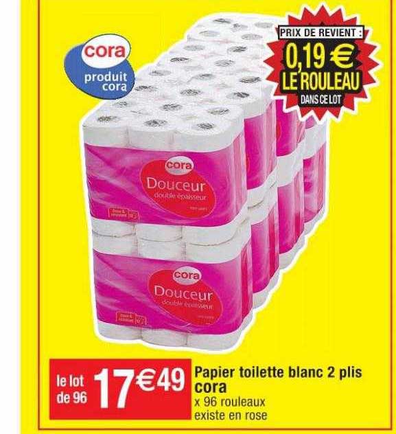 papier toilette blanc 2 plis cora