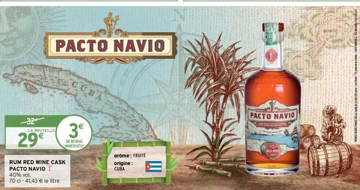 rhum Red wine cask pacto navio