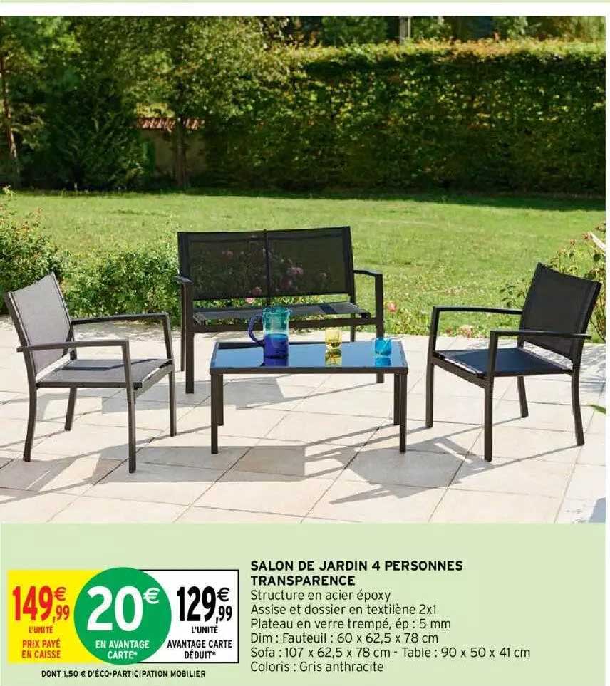 salon de jardin 4 personnes transparence