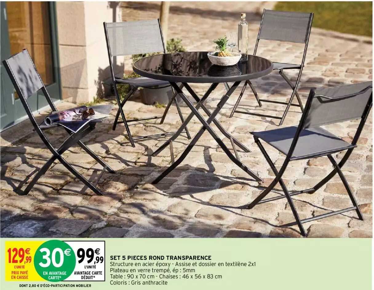 set 5 pièces rond transparence