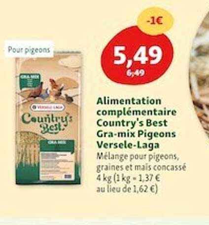 Alimentation Complémentaire Country's Best Gra-mix Pigeons Versele-laga