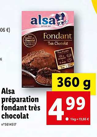 alsa préparation fondant très chocolat