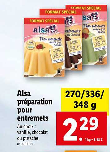 alsa préparation por entremets