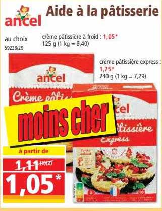 ancel aide à la pâtisserie crème pâtissière