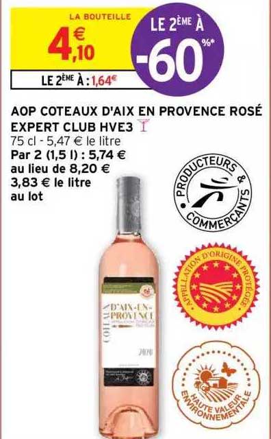 Aop Côteaux D'aix En Provence Rosé Expert Club Hve3