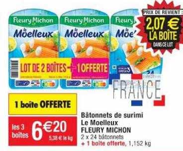 bâtonnets de surimi le moelleux fleury michon