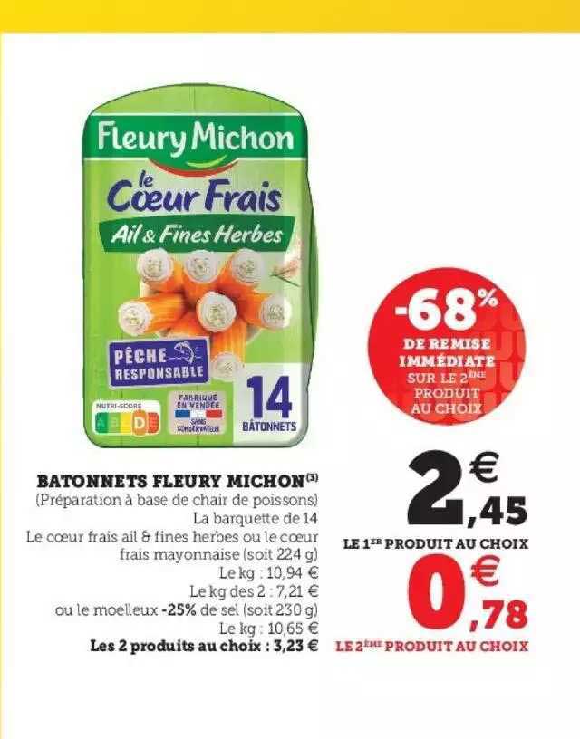 bâtonnets fleury Michon