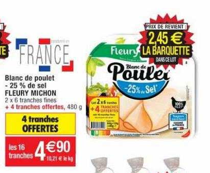 blanc de poulet -25% de sel fleury michon