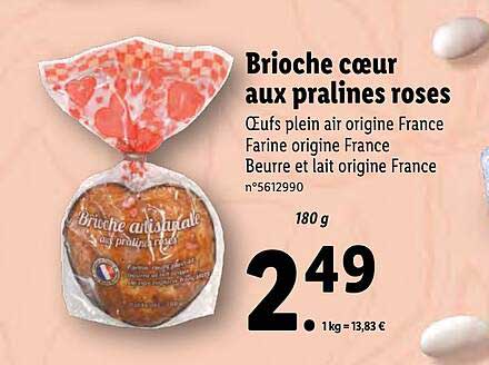 Brioche Cœur Aux Pralines Roses