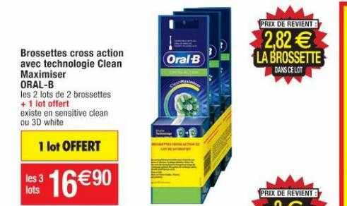 brossettes cross action avec technologie clean maximiser oral-b