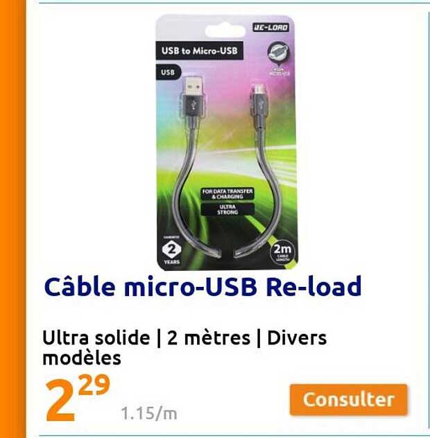 câble micro-usb re-load