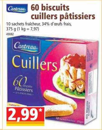 cantreau 60 biscuits cuillers pâtissiers