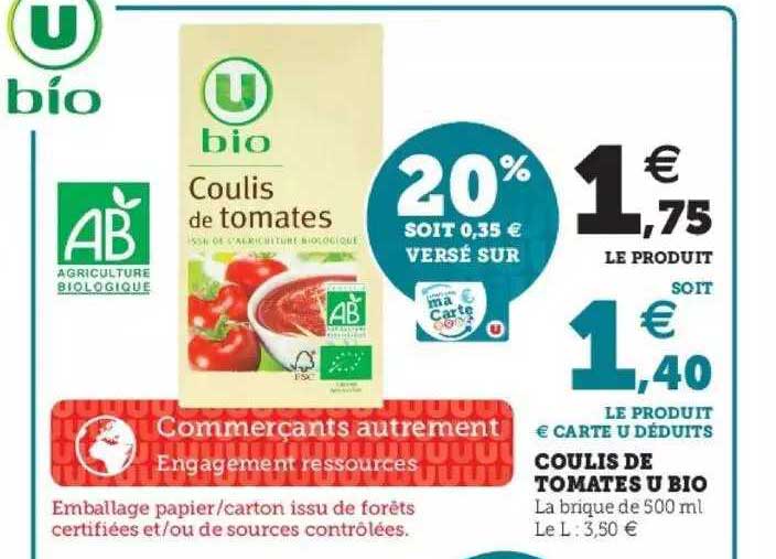 Coulis De Tomates U Bio