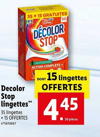 décolor stop lingettes