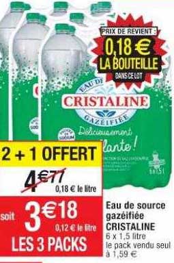 eau de source gazéifiée cristaline