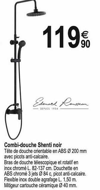 edouard rousseau combi-douche shenti noir