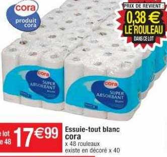 essuie-tout blanc cora