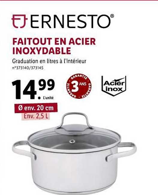 faitout en acier inoxydable ernesto