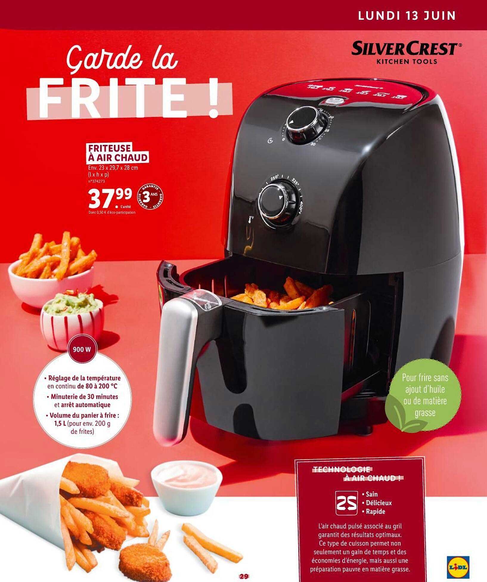 friteuse à air chaud silver crest