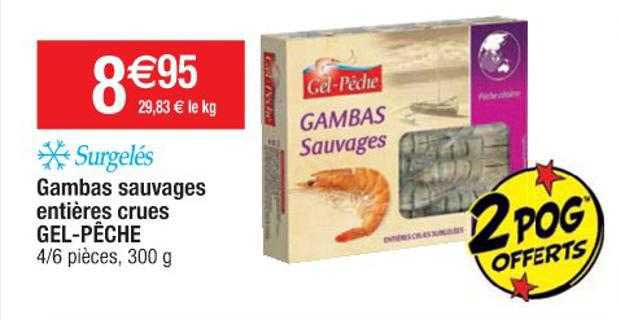 gambas sauvages entières crues gel-pêche