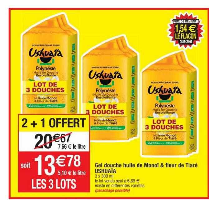 gel douche huile de monoï & fleur de tiaré ushuaïa