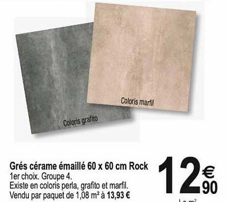 Grés Cérame émaillé 60 X 60 Cm Rock