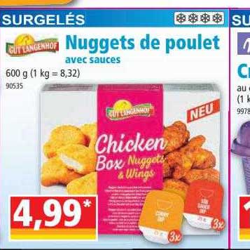 gut langenhof nuggets de poulet avec sauces
