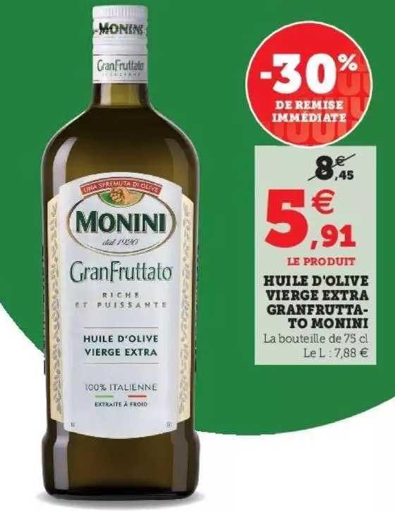 huile l'olive vierge extra granfruttato monini