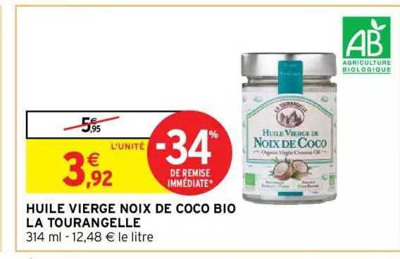 huile vierge noix de coco bio la tourangelle